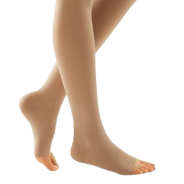 Medi Open Toe Compression Socks | Toeless Compression Stockings, Knee High Calf Compression Socks| Color - Tan